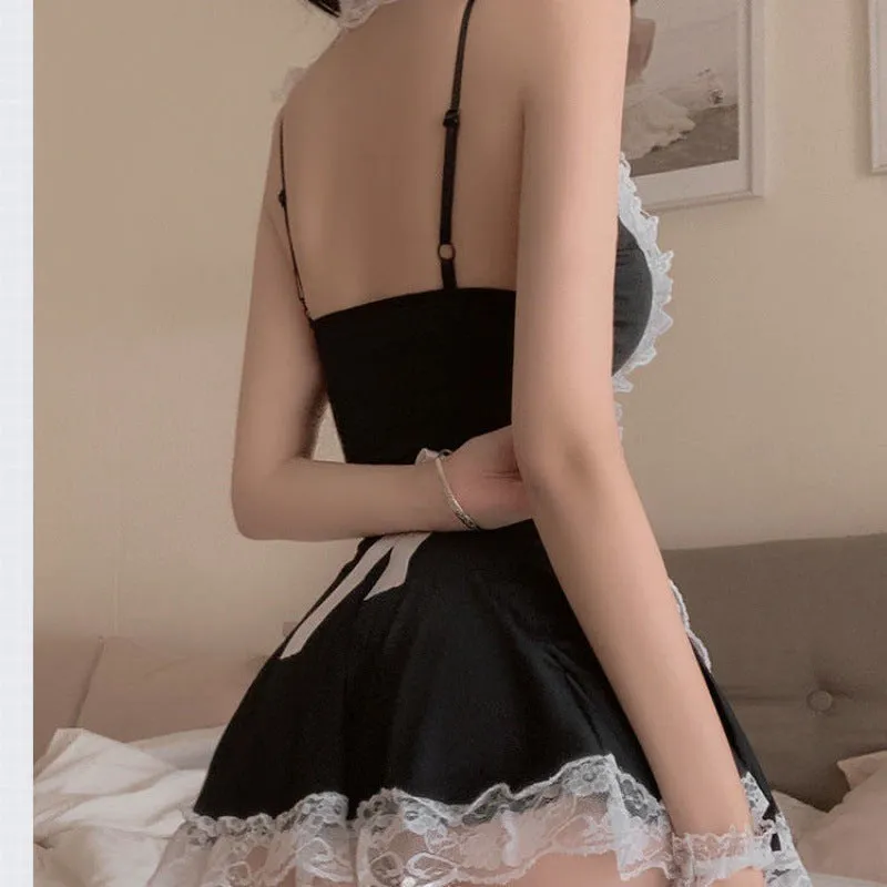 Maid Outfit Cute Lingerie Pajamas Lace Bra