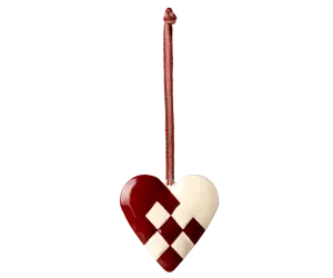 Maileg Metal ornament, Large heart - Red