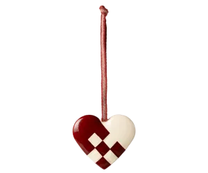 Maileg Metal ornament, Small heart - Red