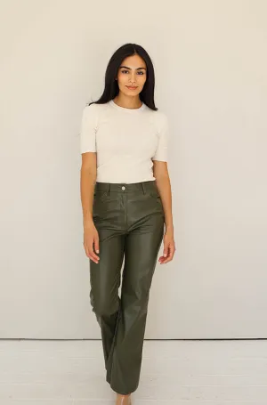 Main Stage Olive Leather Pants - FINAL SALE - FINAL FEW