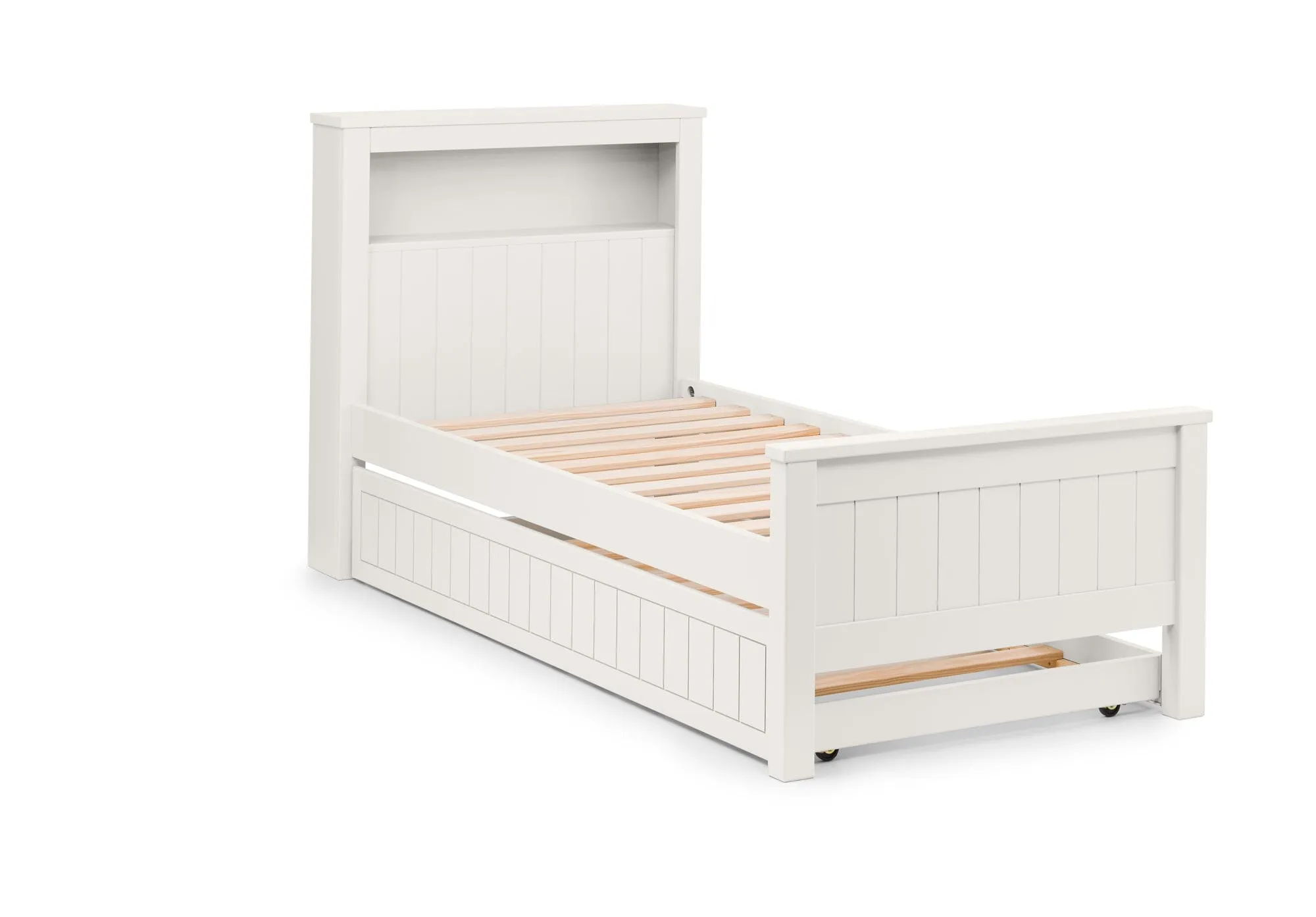 Maine Bookcase Bed Frame - Surf White