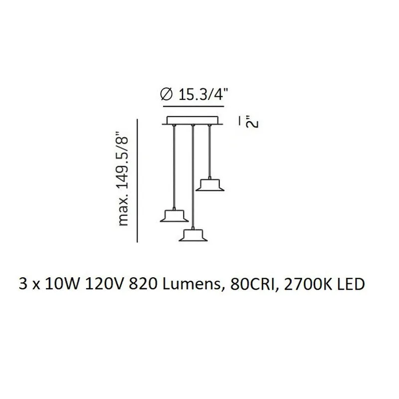 Maine Small Round Multi Light Pendant Light