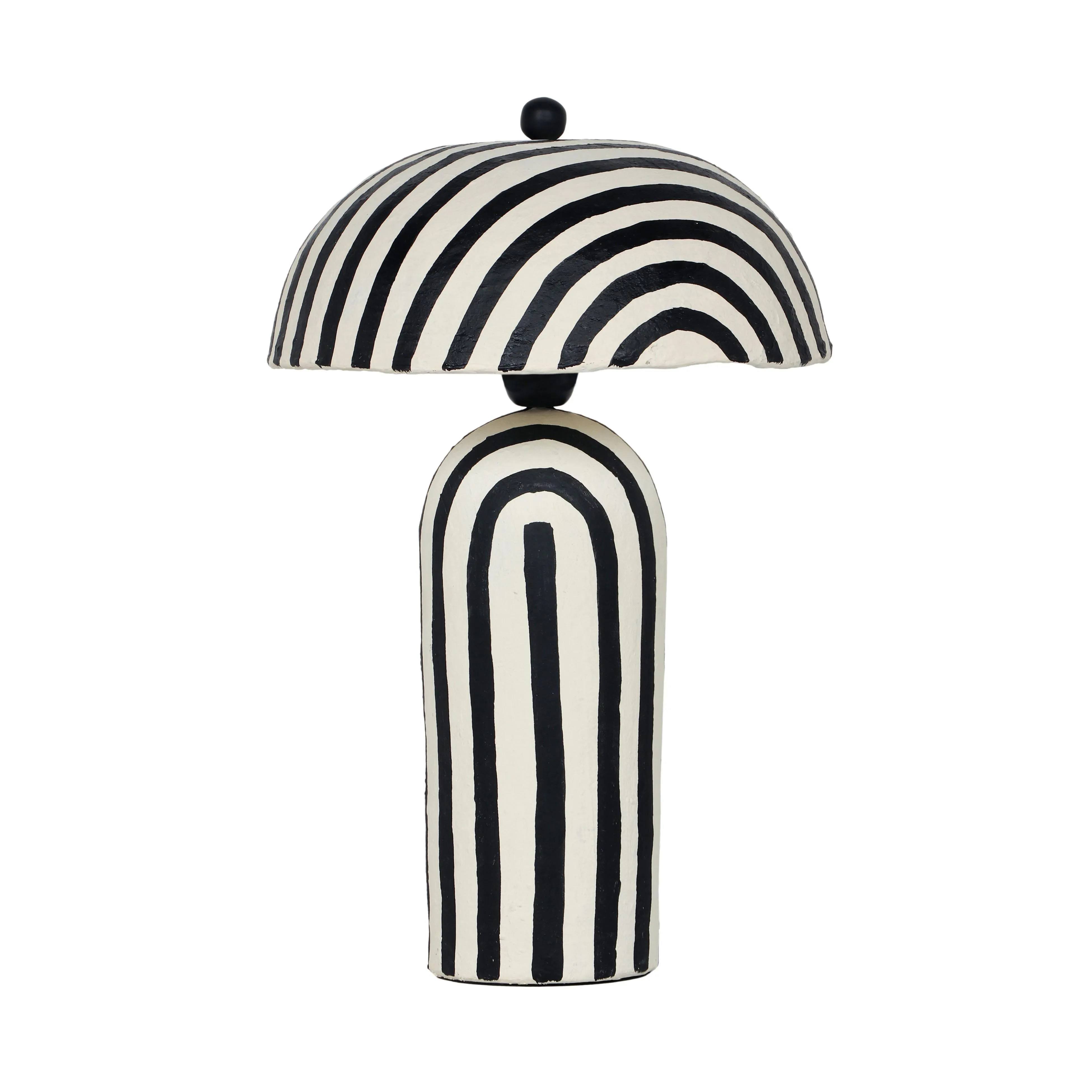 Maiori - Striped Papier Mache Table Lamp