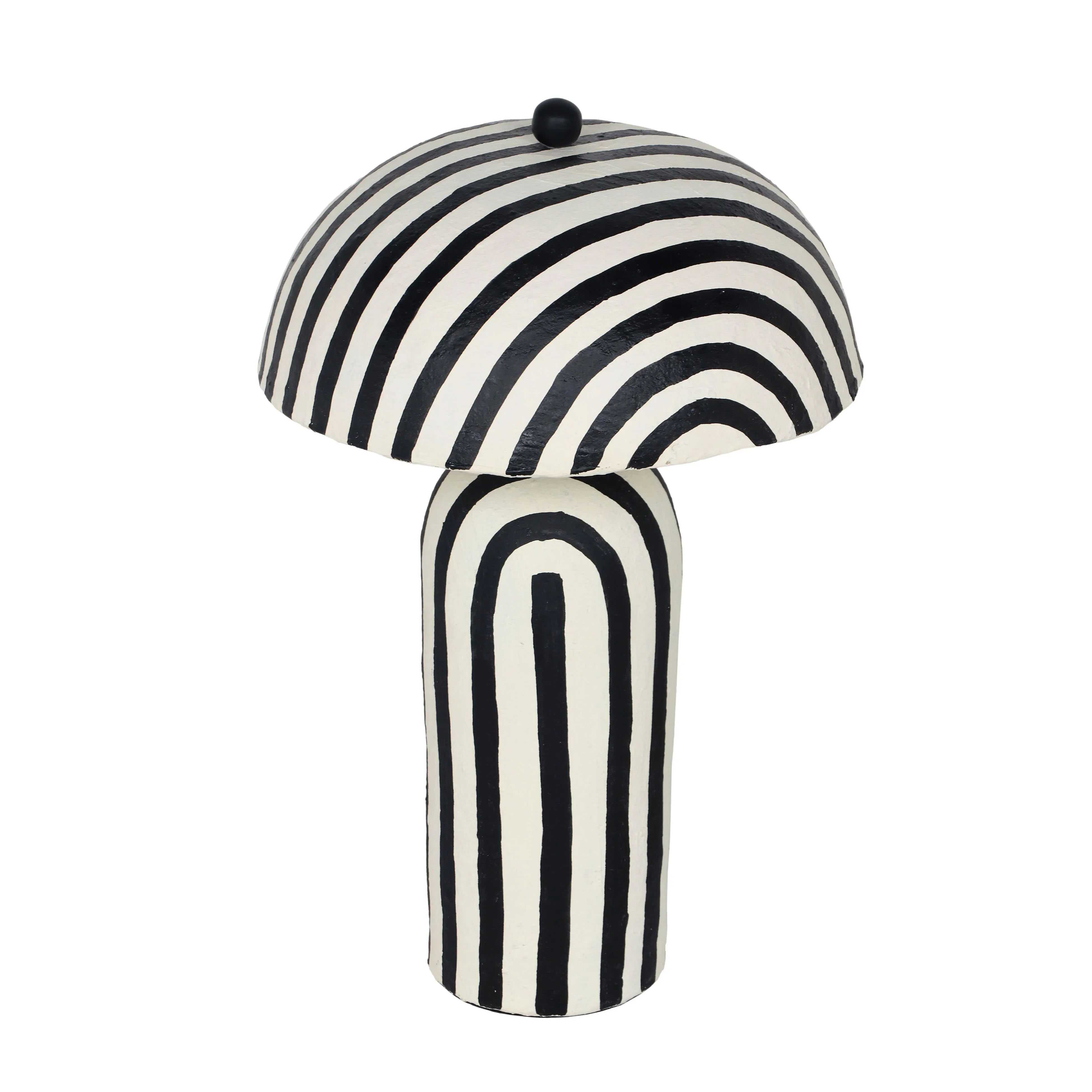 Maiori - Striped Papier Mache Table Lamp