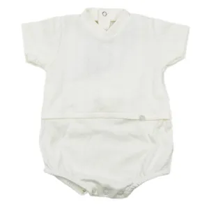 Maiorista 100% Cotton Cream Short Sleeve Romper Onesie