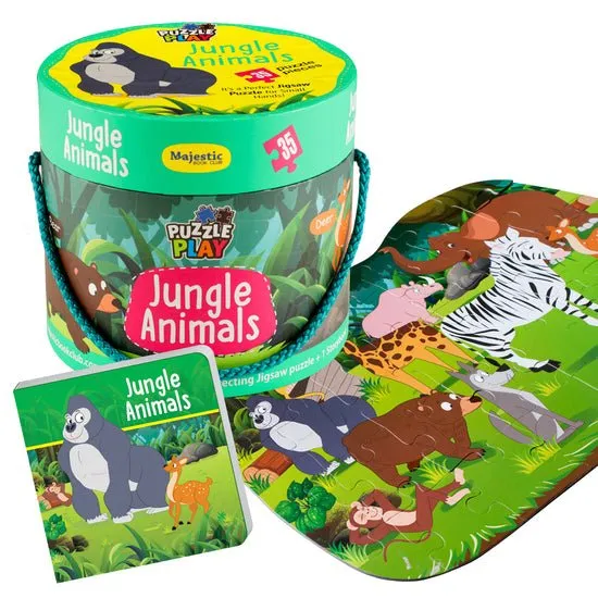 Majestic Book Club JUNGLE ANIMALS-PUZZLE PLAY