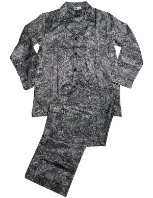 Majestic International - Mens Long Sleeve Satin Pajamas