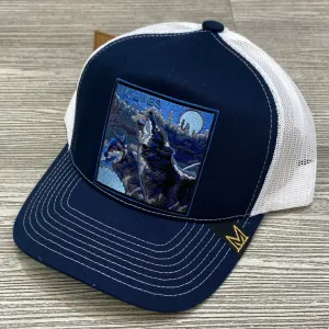 Major Key Clothing MV Dad Hats- wolves howl trucker hat (navy/white)