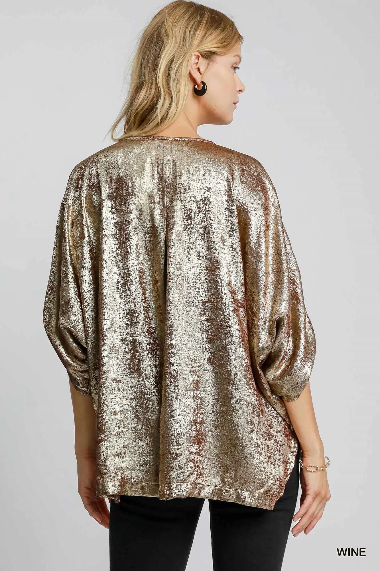 Make It Shimmer Blouse - Wine