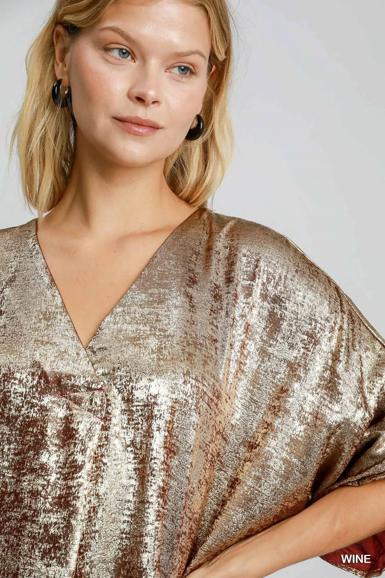 Make It Shimmer Blouse - Wine