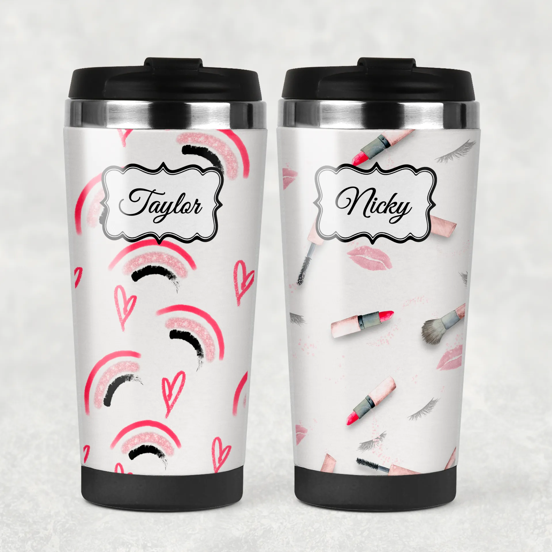 Makeup Watercolour Personalised 420ml Travel Mug