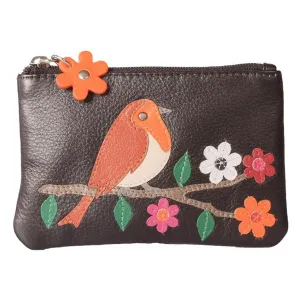 Mala Leather Black Robin Coin Purse