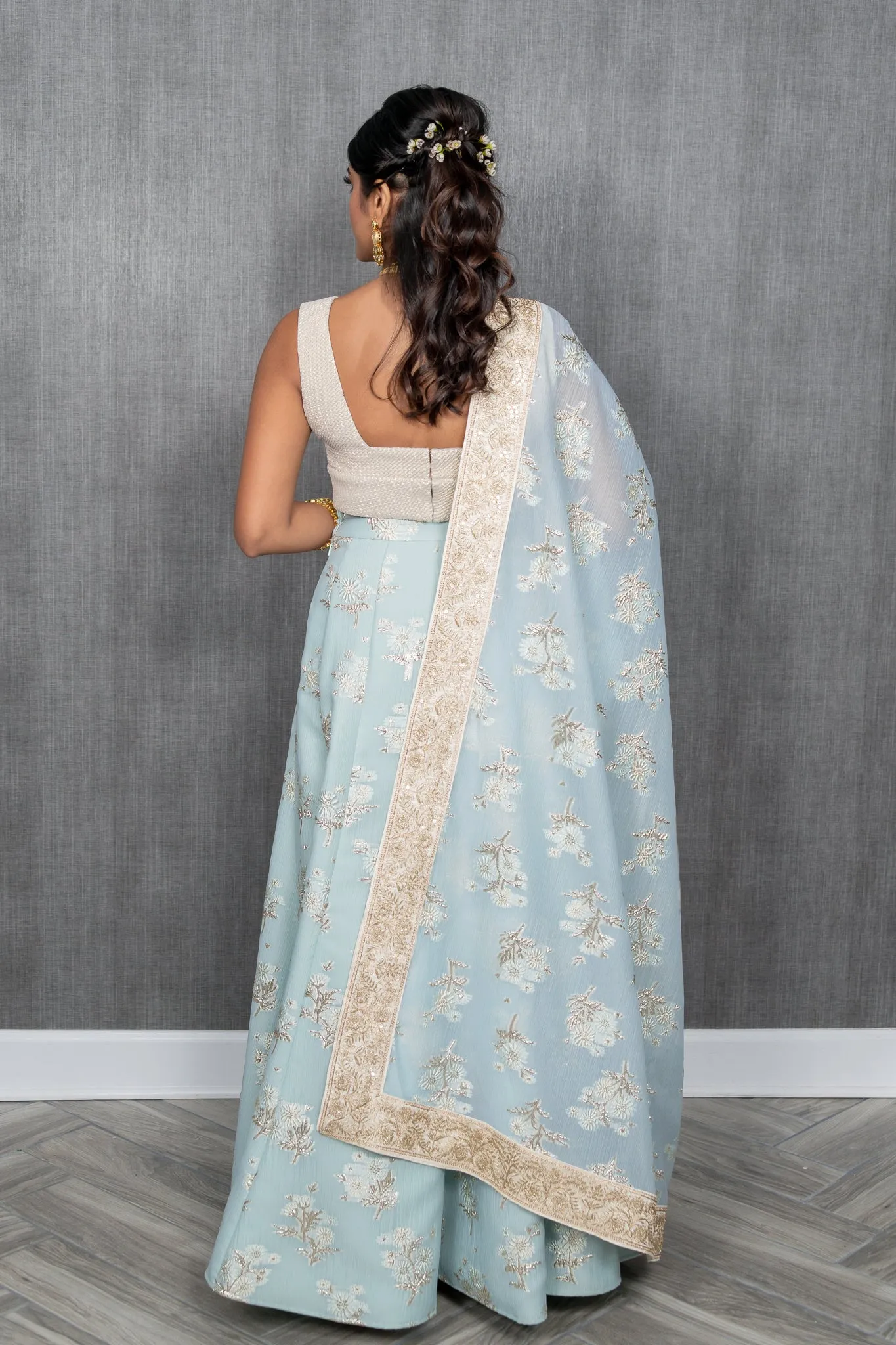 MALA Mint Floral Dupatta