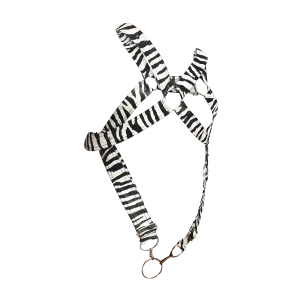 Male Basics Dngeon Leather Cross Penis Ring Harness Animal Zebra One Size