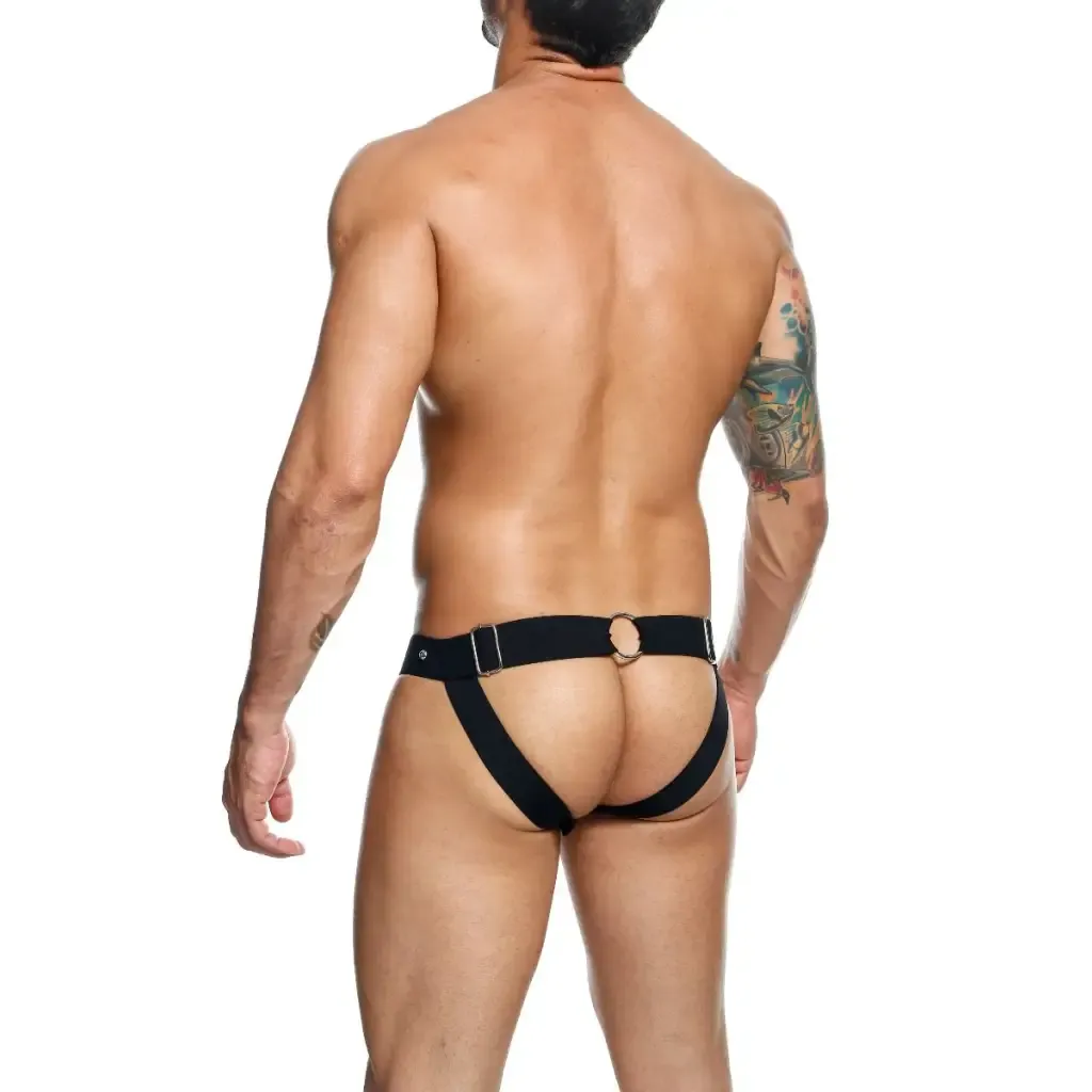 Male Basics Dngeon Peekaboo Jockstrap Black O/s