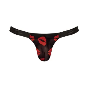 Male Power Kiss Me Micro Thong V Sheer Lips S/m