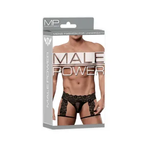 Male Power Scandal Lace Gstr Gart Shrt Blk L/xl