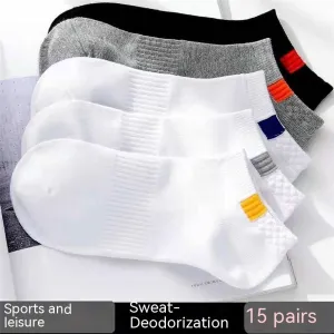 Male Socks Deodorant And Sweat-absorbing Short Low-top