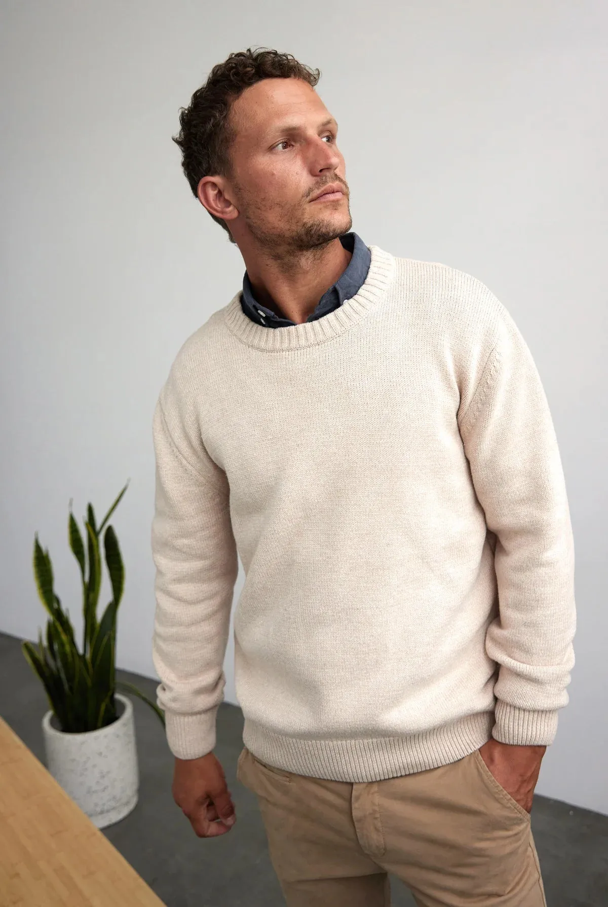 Malibu Crew Men's Sweater in Milk