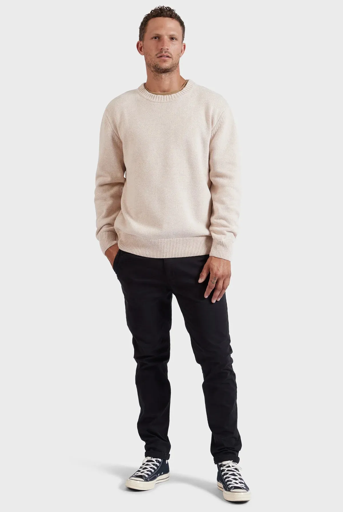 Malibu Crew Men's Sweater in Milk