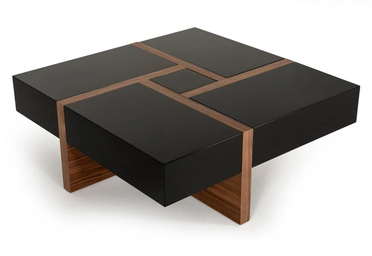 Malibu Modern Black & Walnut Coffee Table