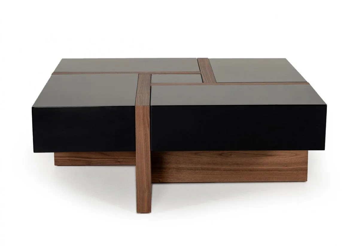 Malibu Modern Black & Walnut Coffee Table