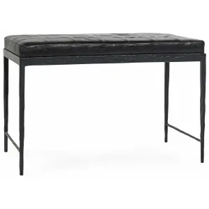 Malo Leather Bench, Onyx