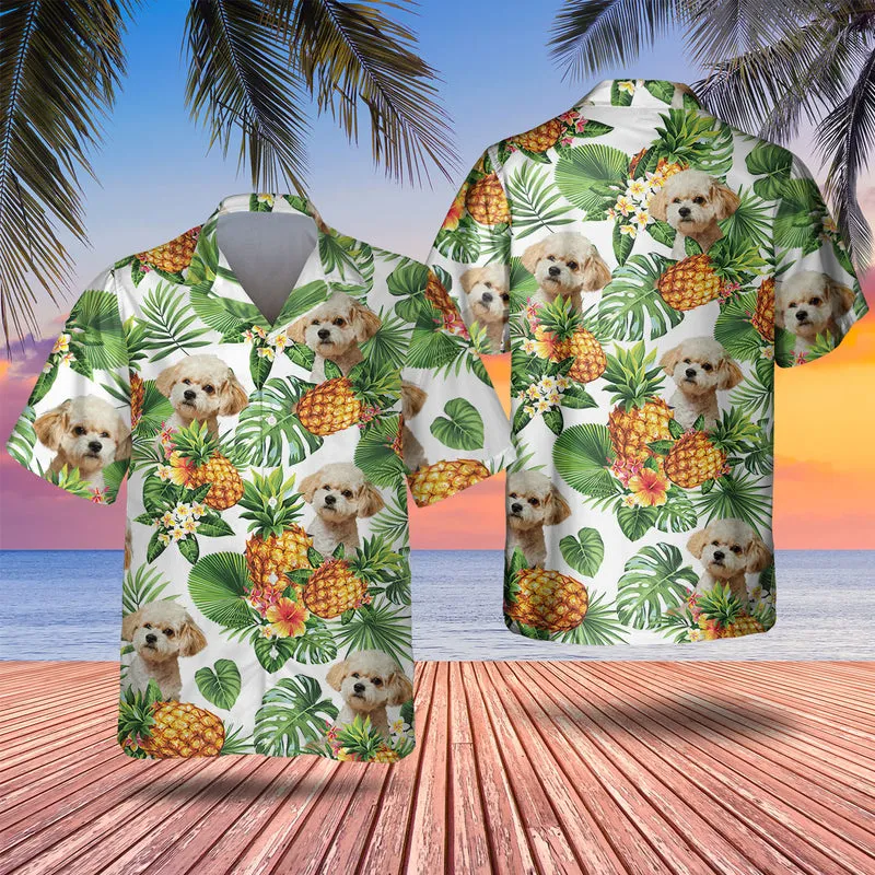 Maltipoo Tropical Pattern Hawaiian Shirt, Dog lover Hawaiian Shirt, summer gift for men and women