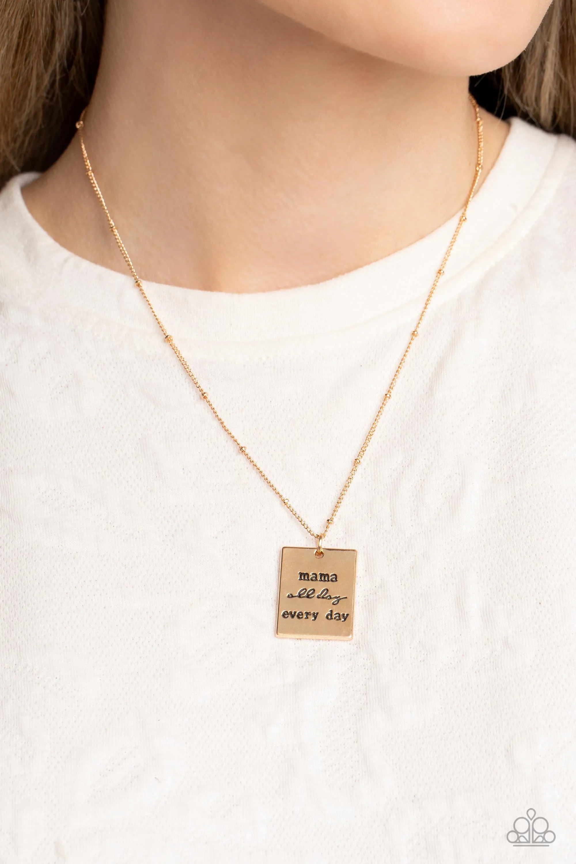 Mama MVP - Gold Necklace - Paparazzi Accessories