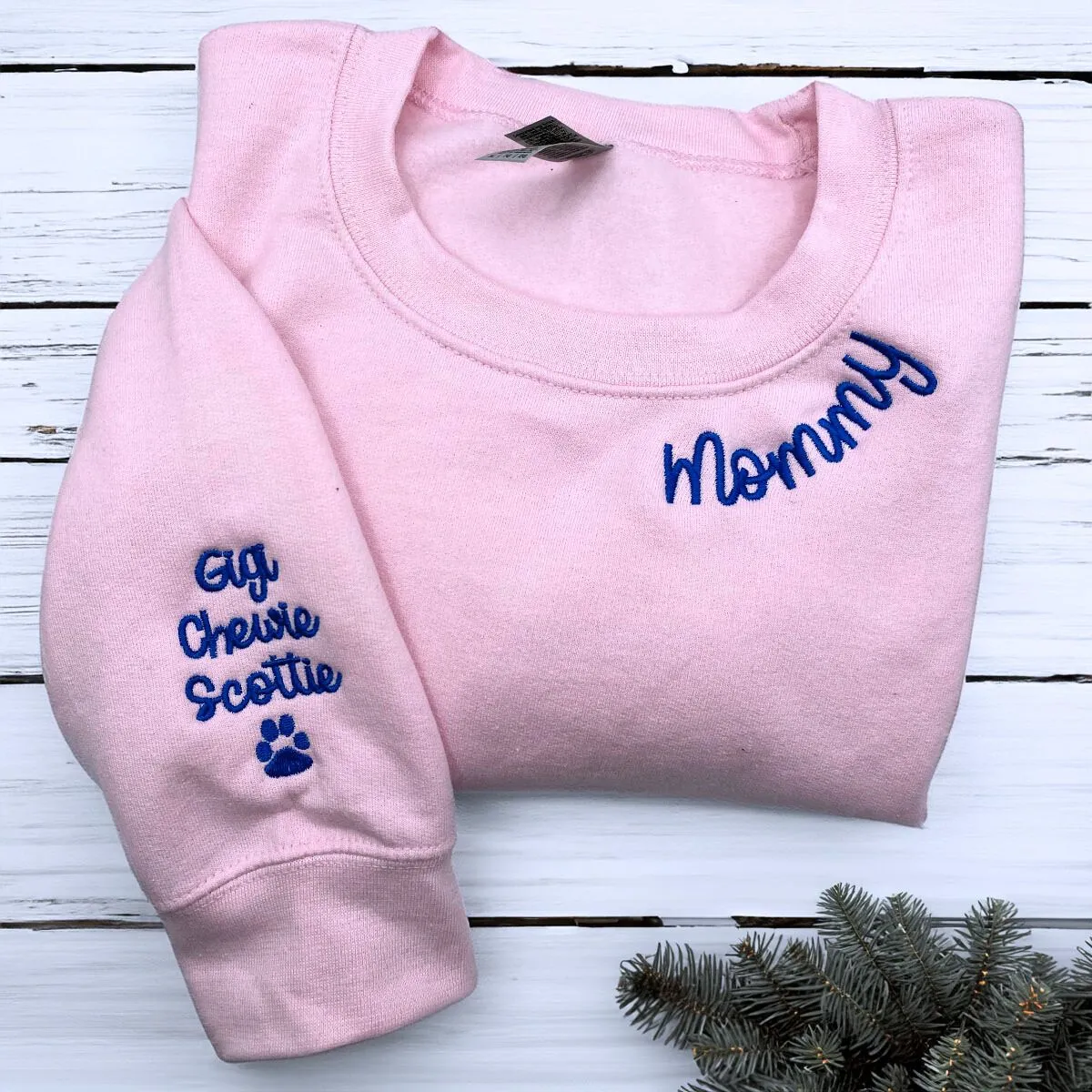 Mama Twin Pack: Embroidered Crewneck Sweatshirt & Hoodie