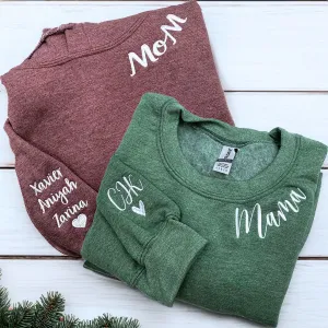 Mama Twin Pack: Embroidered Crewneck Sweatshirt & Hoodie