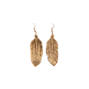 M&F Women's Blazin Roxx Leather Feather Earrings