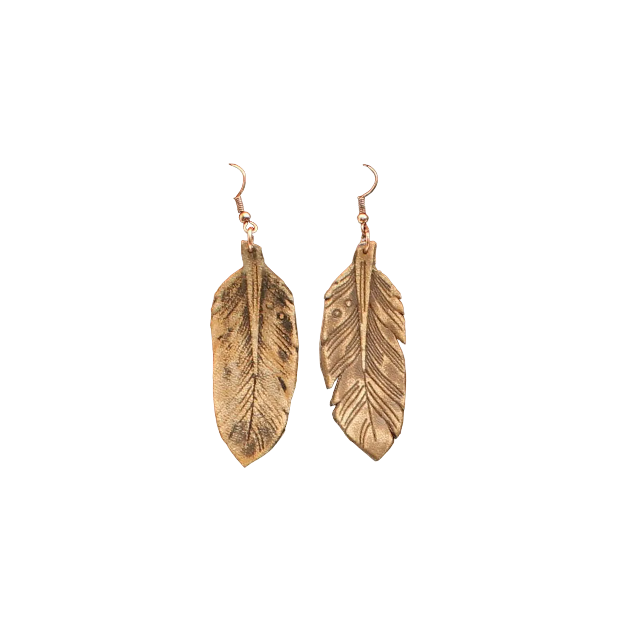 M&F Women's Blazin Roxx Leather Feather Earrings