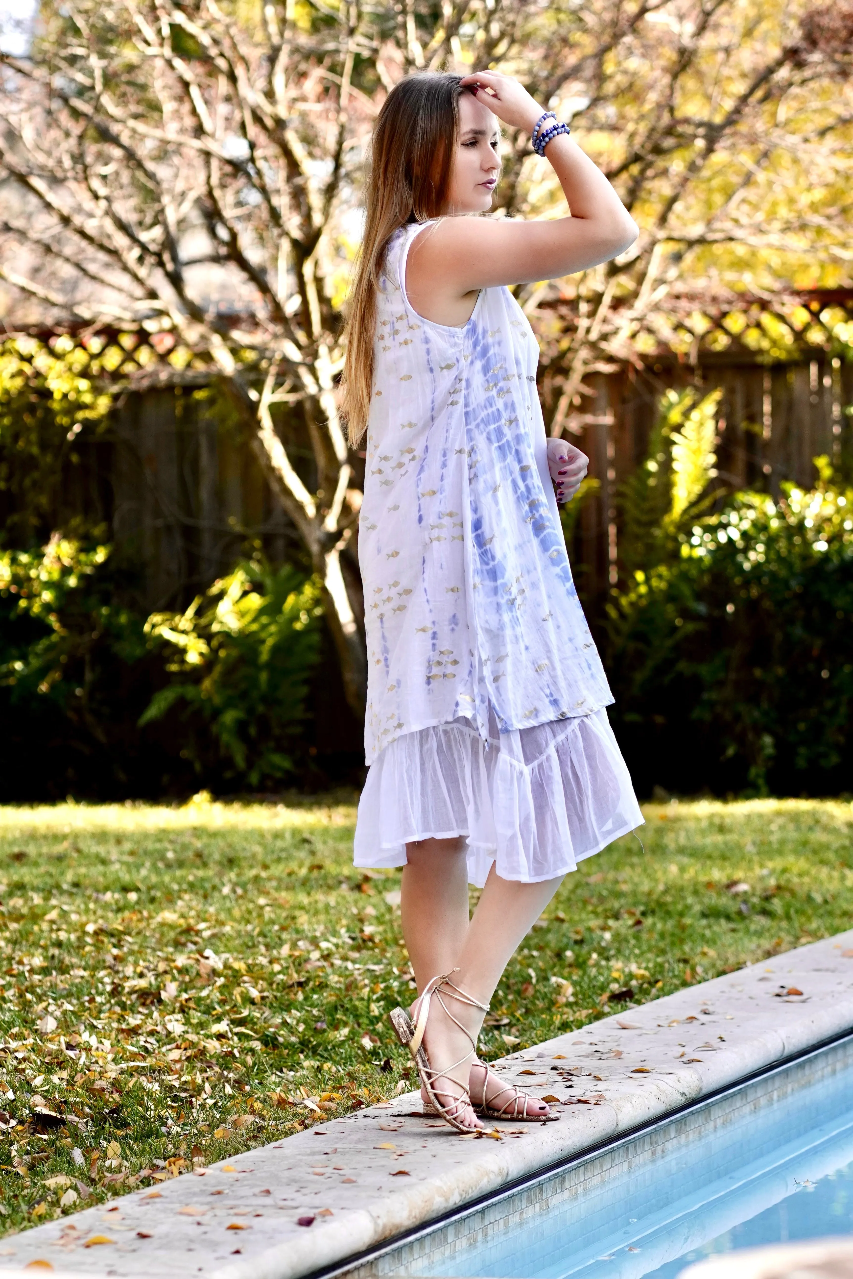 Manami Shibori Dress Coral