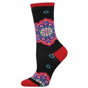 Mandala (Black) Women’s Crew Socks