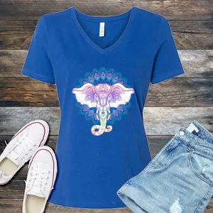 Mandala Elephant V-Neck