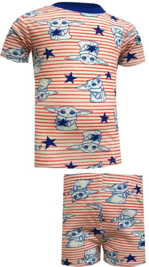 Mandalorian Grogu Baby Patriotic Baby and Toddler Pajama