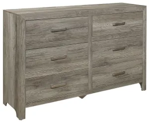 Mandan 6 Drawer Dresser in Weathered Gray 1910GY-5