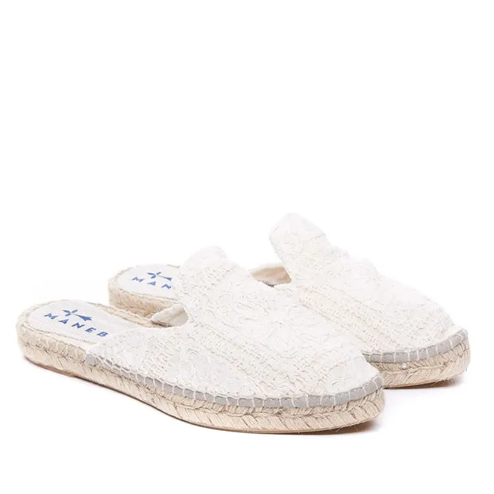 MANEBI COTTON CROCHET MULES