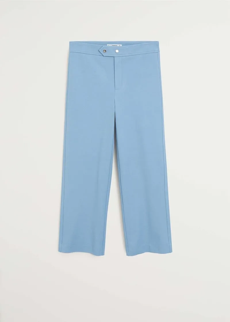 Mango Lora Straight-Cut Crop Womens Trousers