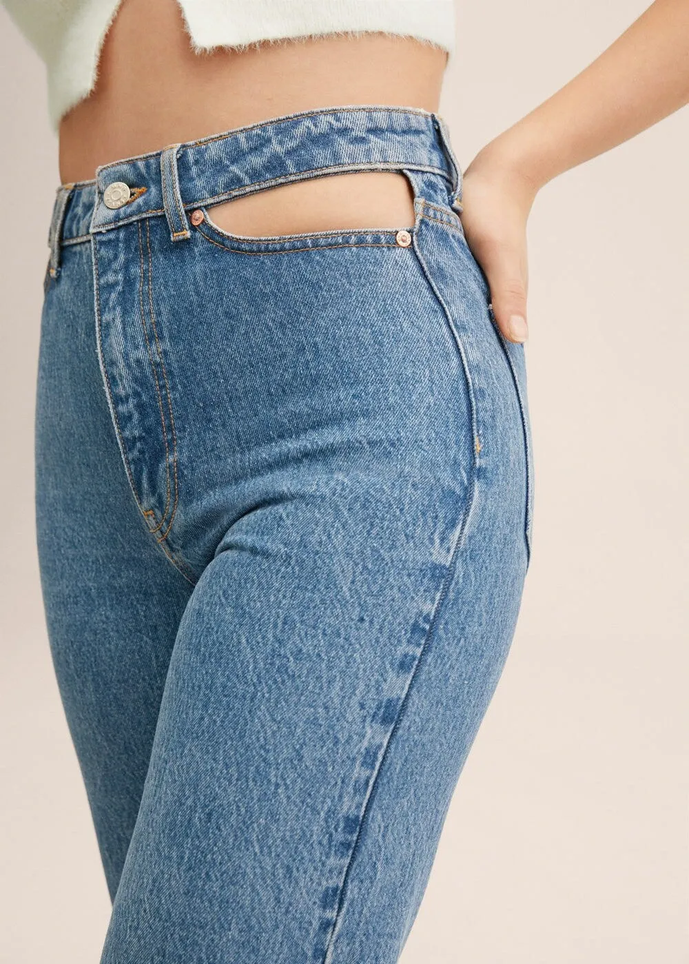 Mango wide leg jeans, blue