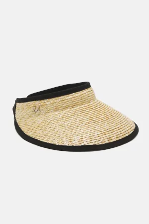 Manila Straw Visor Hat in Honey Black