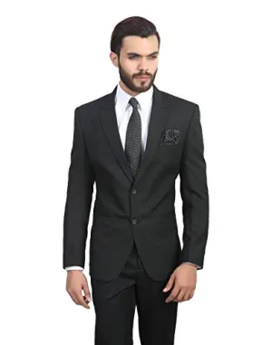 MANQ Men's Slim Fit Single Breasted Blazer (BL-101-36_Black_36)