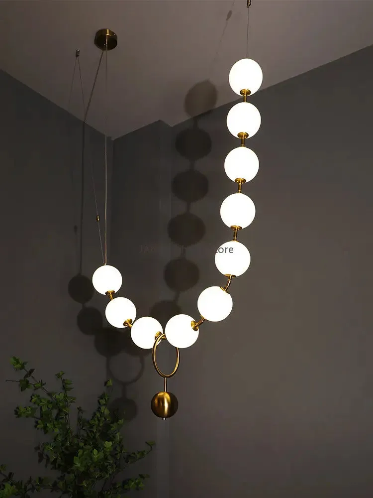 Mansion Luxury Pearl Pendant Chandelier LED Bean Design