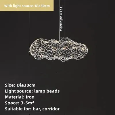 Mansion Nordic Cloud Starry Sky Chandelier LED Ceiling Light