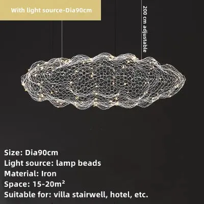 Mansion Nordic Cloud Starry Sky Chandelier LED Ceiling Light