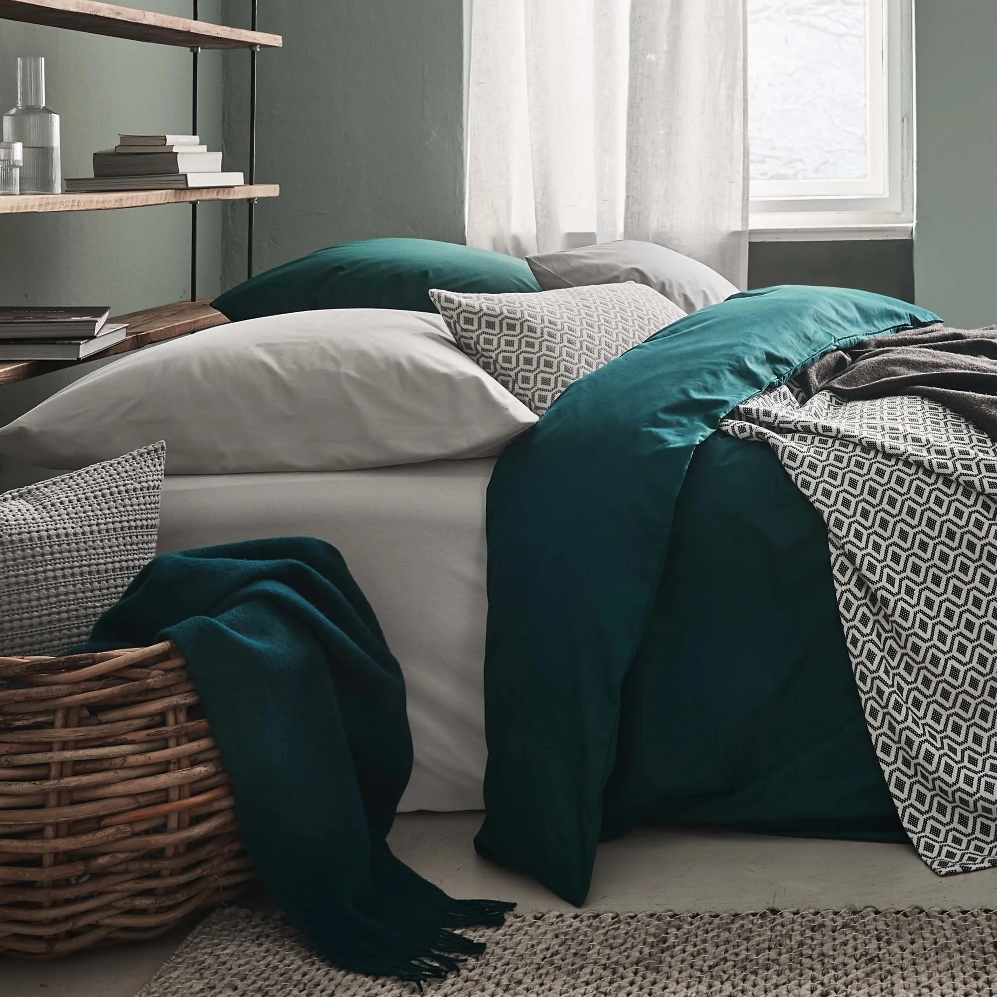 Manteigas Percale Bedding [Aloe green]