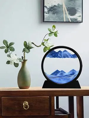 MANVI Moving Sands Capes, Moving Sand Art Mirror, Quicksand Art Painting, 3D Natural Landscape Showpiece,Moving Sands Capes Mirror