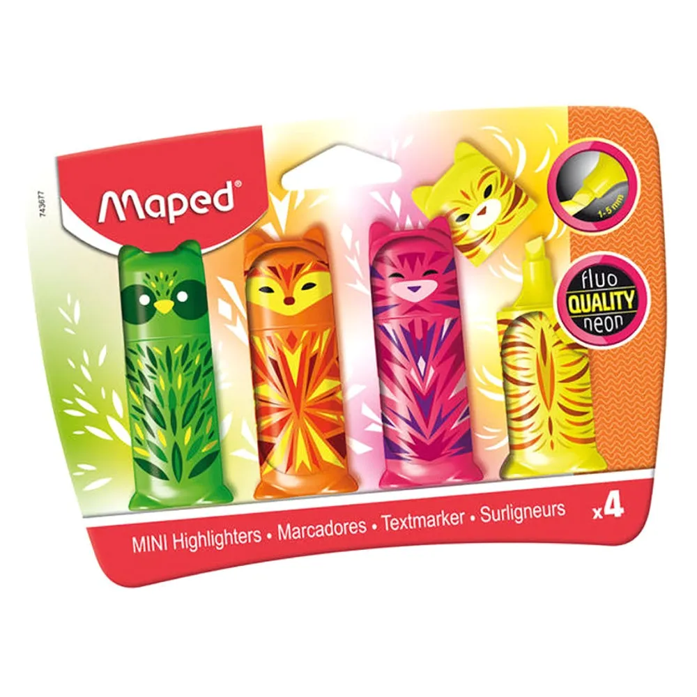 Maped Mini Friends Pocket Highlighter 4 Colors Pack