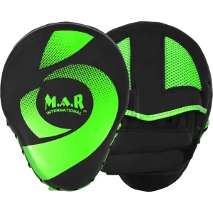 MAR-195H | Black & Green Hybrid Curved Focus Mitts